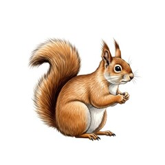 Obraz premium Detailed illustration of a perched squirrel in crisp focus isolated