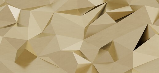 Gold abstract polygonal background with geometric shapes, light and shadow. Ideal for textures,...