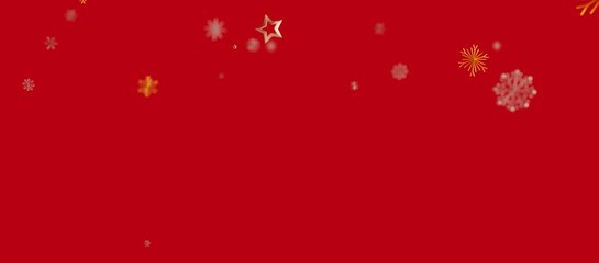 Christmas background with golden star and snowflake on a rich red backdrop. Perfect for holiday design projects, greetings, and festi