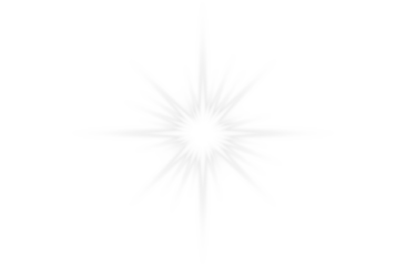Bright white glowing starburst effect with light rays and a sparkling lens flare on a Transparent Background