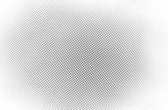 Abstract circular halftone dot pattern with a radial gradient effect, vintage pop art design on a transparent background - Powered by Adobe