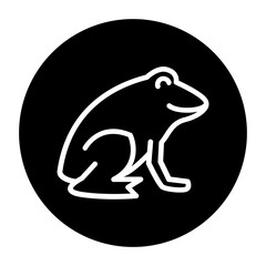 black and white illustration of a frog