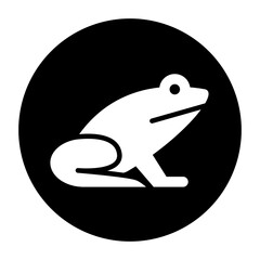 black and white illustration of a frog