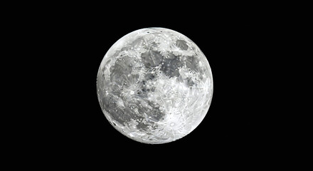 Obraz premium Detailed view of the full moon against a black background