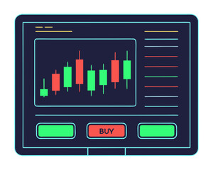 Creative trading ui candlestick chart widget modern scalable vector illustration vector