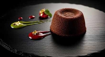 Gourmet Chocolate Dessert: Artistic Plating and Fine Dining Style
