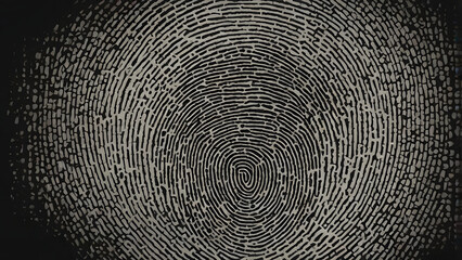 Abstract Textured Fingerprint Pattern with Concentric Circles and Dark Background