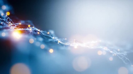 Digital Network: Abstract image of digital network with connected lines and glowing nodes, conveying concept of connectivity. - Powered by Adobe