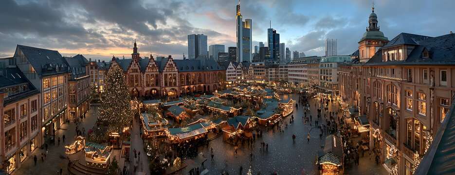 Weihnachtsmarkt auf dem Frankfurter R&ouml;mer, Frankfurt am Main, Hessen, Deutschland