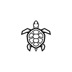 Obraz premium Black and White Minimalist Sea Turtle Icon Perfect for Logos, Designs, and More