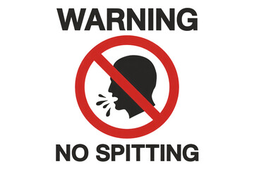 Mandatory warning sign no spitting prohibition symbol alert