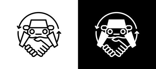 Automobile Trade whiteblack icon