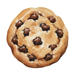 Watercolor Chocolate Chip Cookie Illustration
