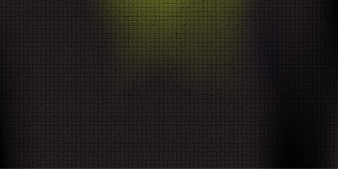 Abstract green background with a dark carbon fiber texture and metallic grid pattern for a modern design surface backdrop
