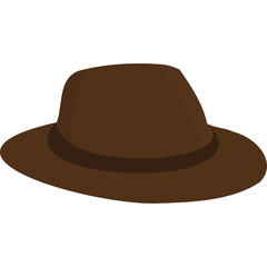 Brown Fedora Hat With Dark Band Centered on Transparent Background Classic Style Accessory for Outdoor Adventures and Fashionable Wear