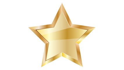gold star with metallic effect. Element for Awards, medals, rating designation, status on a transparent background. Ranking concept for various. Vector illustration