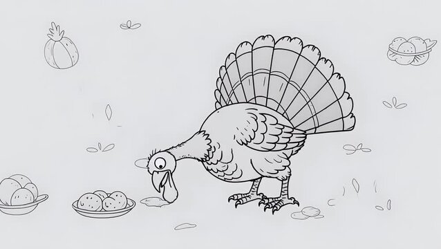 Simplified Graphic Depiction of a Large Bird Created Using a Single Unbroken