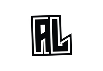 AL Modern Monogram Logo Design with Bold Geometric Shape and Minimal Frame.
