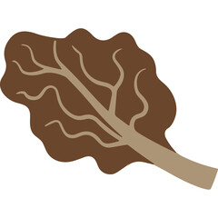 Brown Leaf On Transparent Background Isolated Natural Element Vector Illustration Of A Single Leaf With Detailed Veins And A Sturdy Stem