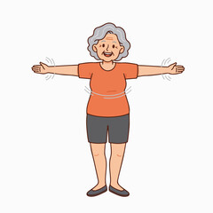 Active senior woman exercising, promoting healthy aging and vitality in motion