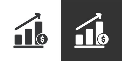 Financial Growth icon. Solid glyph series icon