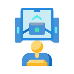 Fototapeta premium Icon image of a person using a 3D printer or similar technology