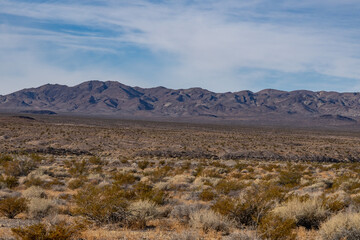 The Resting Spring Range is found in the eastern Mojave Desert of California near the Nevada state line in the United States.  Basin and Range Province. California State Route 127, Inyo County. 
