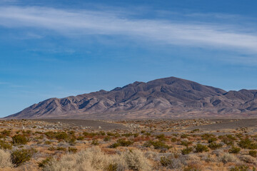 The Resting Spring Range is found in the eastern Mojave Desert of California near the Nevada state line in the United States.  Basin and Range Province. California State Route 127, Inyo County. 
