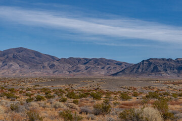 The Resting Spring Range is found in the eastern Mojave Desert of California near the Nevada state line in the United States.  Basin and Range Province. California State Route 127, Inyo County. 
