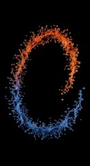 Abstract Fluid Formation Featuring Contrasting Color Gradient on Black