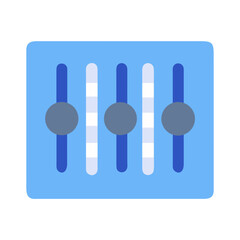 Simple flat illustration of sliders controlling an audio equalizer on black background