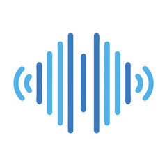 Abstract Blue Sound Wave Illustration Against Black Background Representing Audio Technology