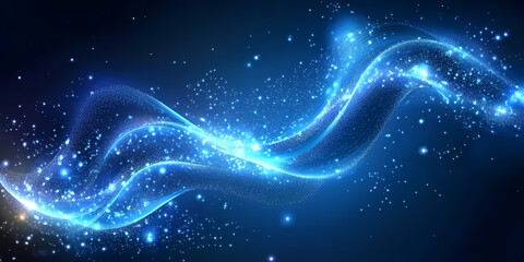 Abstract Blue Light Wave Background