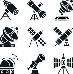 Future Technology Solid Icon Set  Quantum Chip, Neural Interface, and AI Innovations