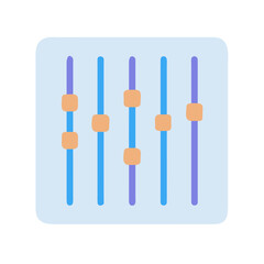 Audio Equalizer Control Panel Illustration with colorful sliders on a soft background