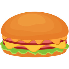 A Delicious Double Cheeseburger With Lettuce And Cheese Against A Transparent Background