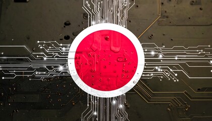 Japanese Tech Innovation Microchip Circuit Board Design