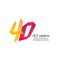 40 Years Anniversary Logo collection gradient Vector Template Illustration