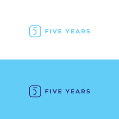 5 Years Anniversary Logo collection gradient Vector Template Illustration