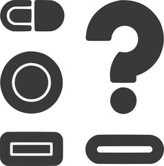 Minimal Solid Icon Set Soft Shapes and Rounded Question Mark Variants