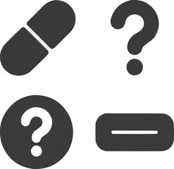 Minimal Solid Icon Set Soft Shapes and Rounded Question Mark Variants