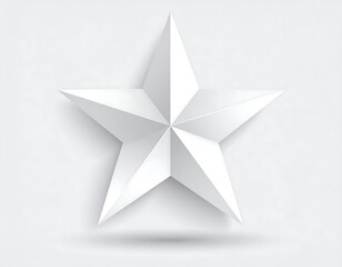 Obraz premium A pristine white star, digitally rendered with facets and subtle shadowing on white