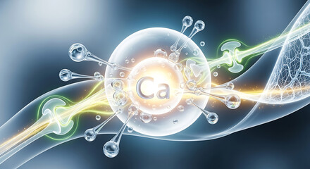 Calcium molecule abstract concept visualization for health and science