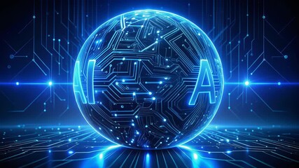 Futuristic glowing cloud symbolizing cloud computing and data storage technology with blue circuits and digital lights. - Powered by Adobe