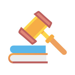 Law and justice concept with gavel resting on books
