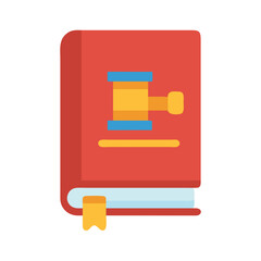 Law book with gavel icon representing justice system