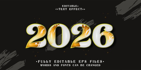 3d white 2026 text effect.typhography logo