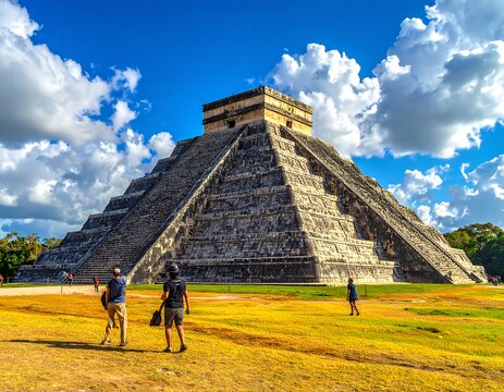 Ancient Mayan Pyramid in Chichen Itza, Mexico.