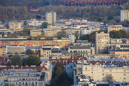 Bird&rsquo;s Eye View of Warsaw, Poland