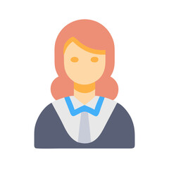 Professional woman illustration on black background in flat style